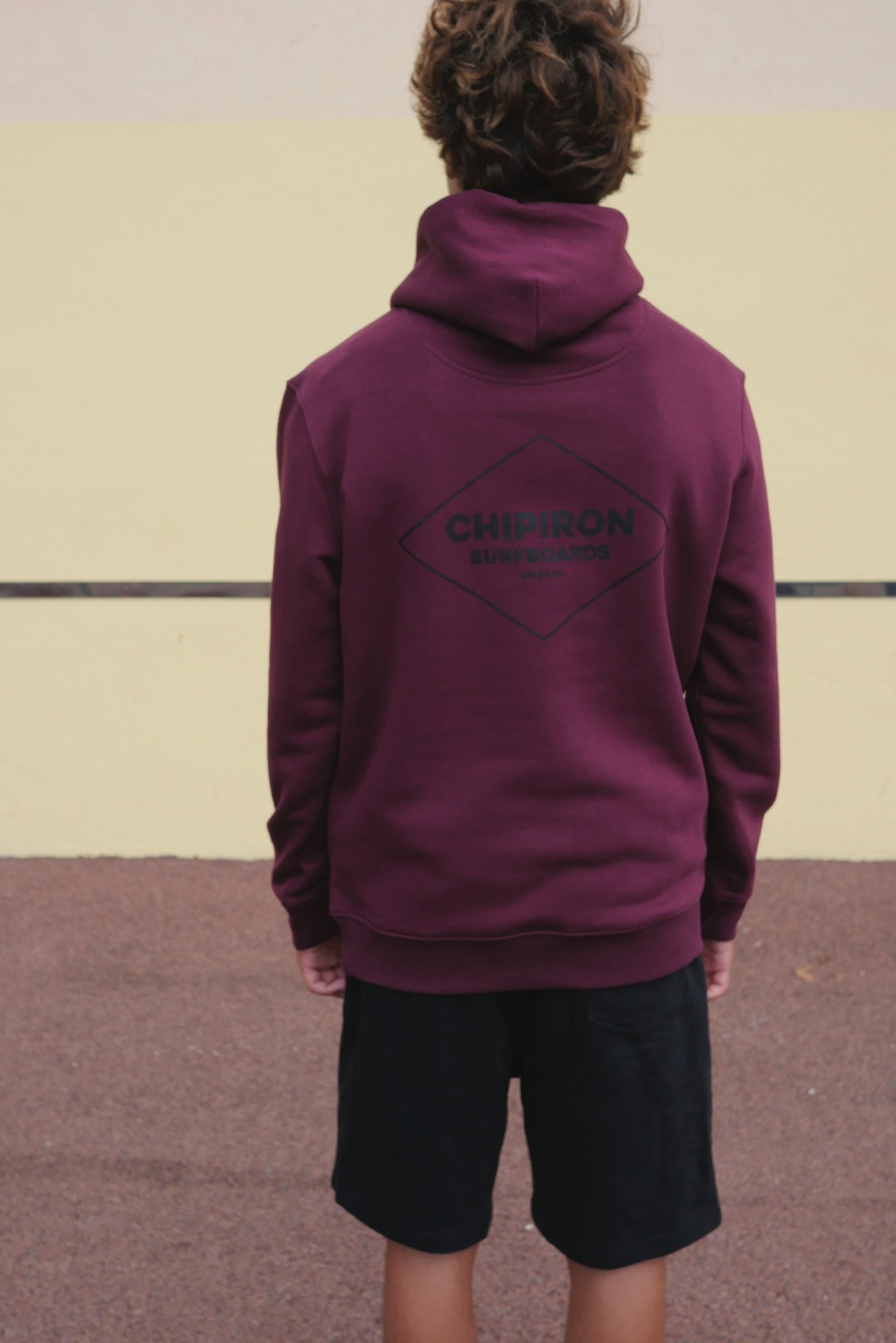 Losange sweat à capuche bordeaux AH22