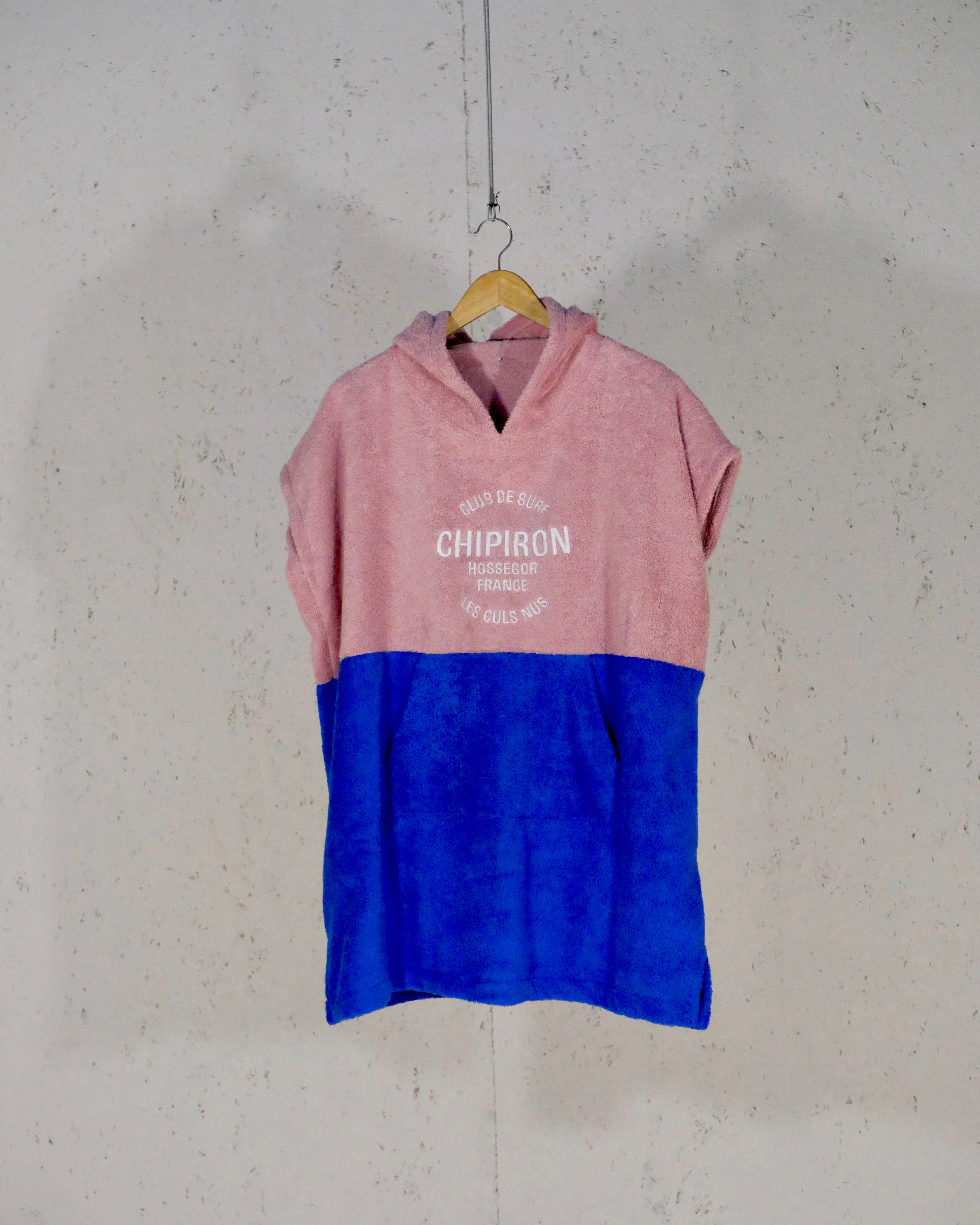 Pink and blue children's poncho